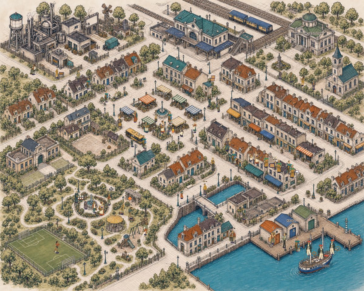 De stadskaart van De Verdwenen Uitvinder